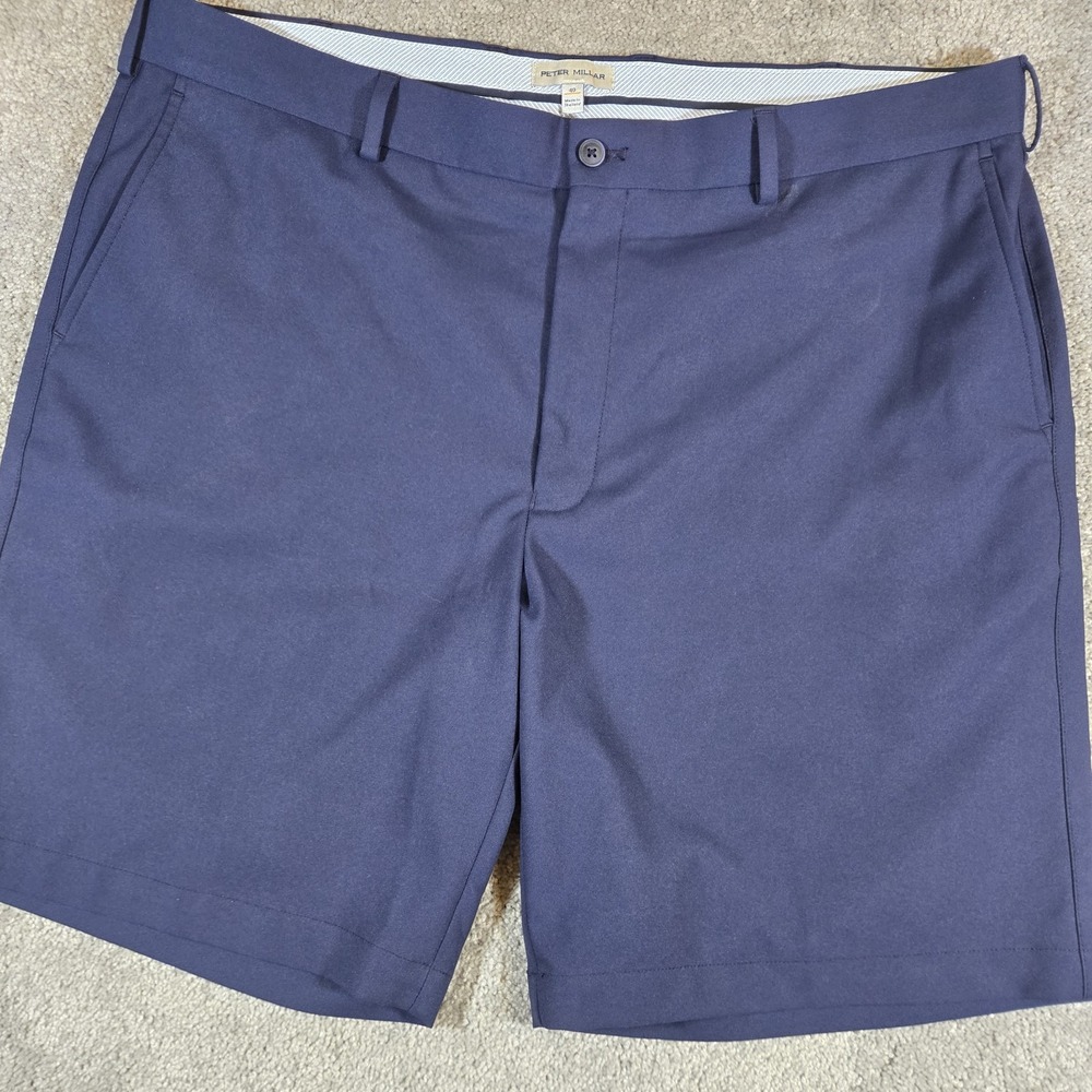 Peter Millar Crown Shorts Mens 40 Navy Blue Performance Stretch